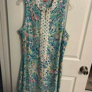 Lilly Pulitzer Multicolor Floral Dress with White Details